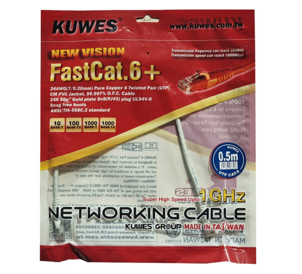 KUWES CAT6 PATCH CORD 0.5M